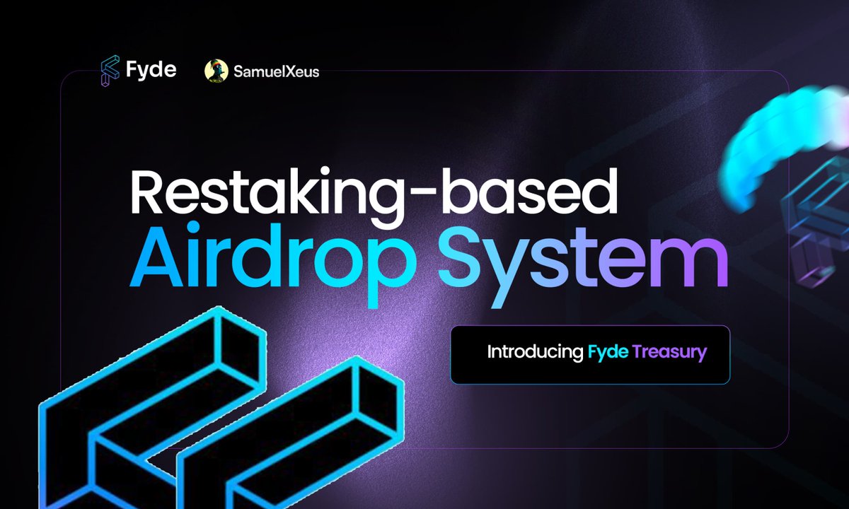 SamuelXeus's tweet photo. Restaking-based airdrops are very lucrative

The best ones can take you from $0 to at least $1000.

@FydeTreasury will give you alot of Xs!

How? It’s pretty simple.

Walk with me👇👇👇 https://t.co/AAmEA1K1ab
