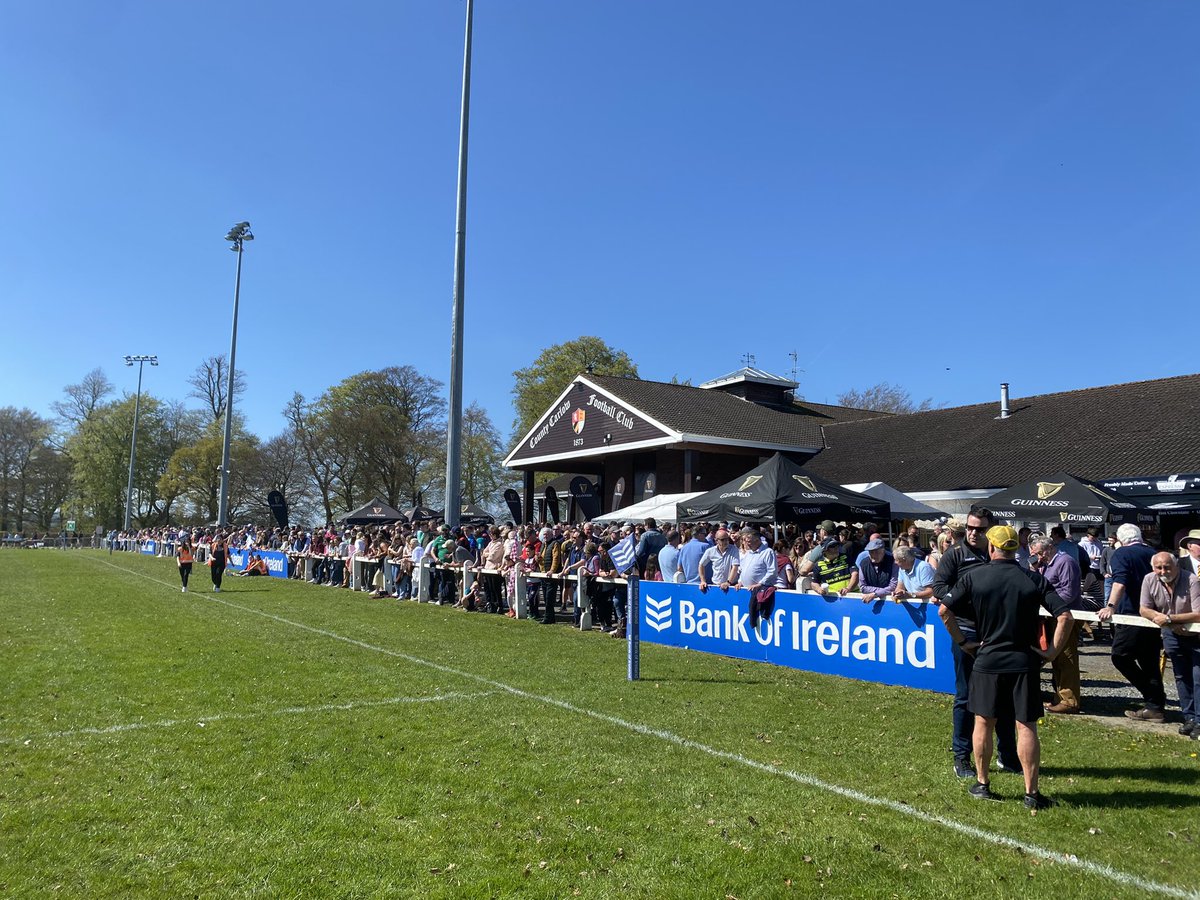 Atmosphere is building here in @FootballCarlow for the @bankofireland Provincial Towns Cup Final between @TullowRFC and @AshbourneRFC 🙌🏻☀️🏉