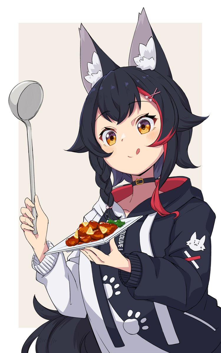 大神ミオ ,大神ミオ(パーカー) 「「うまくできたカナ?」#みおーん絵 」|和骨亭ぷら〜のイラスト