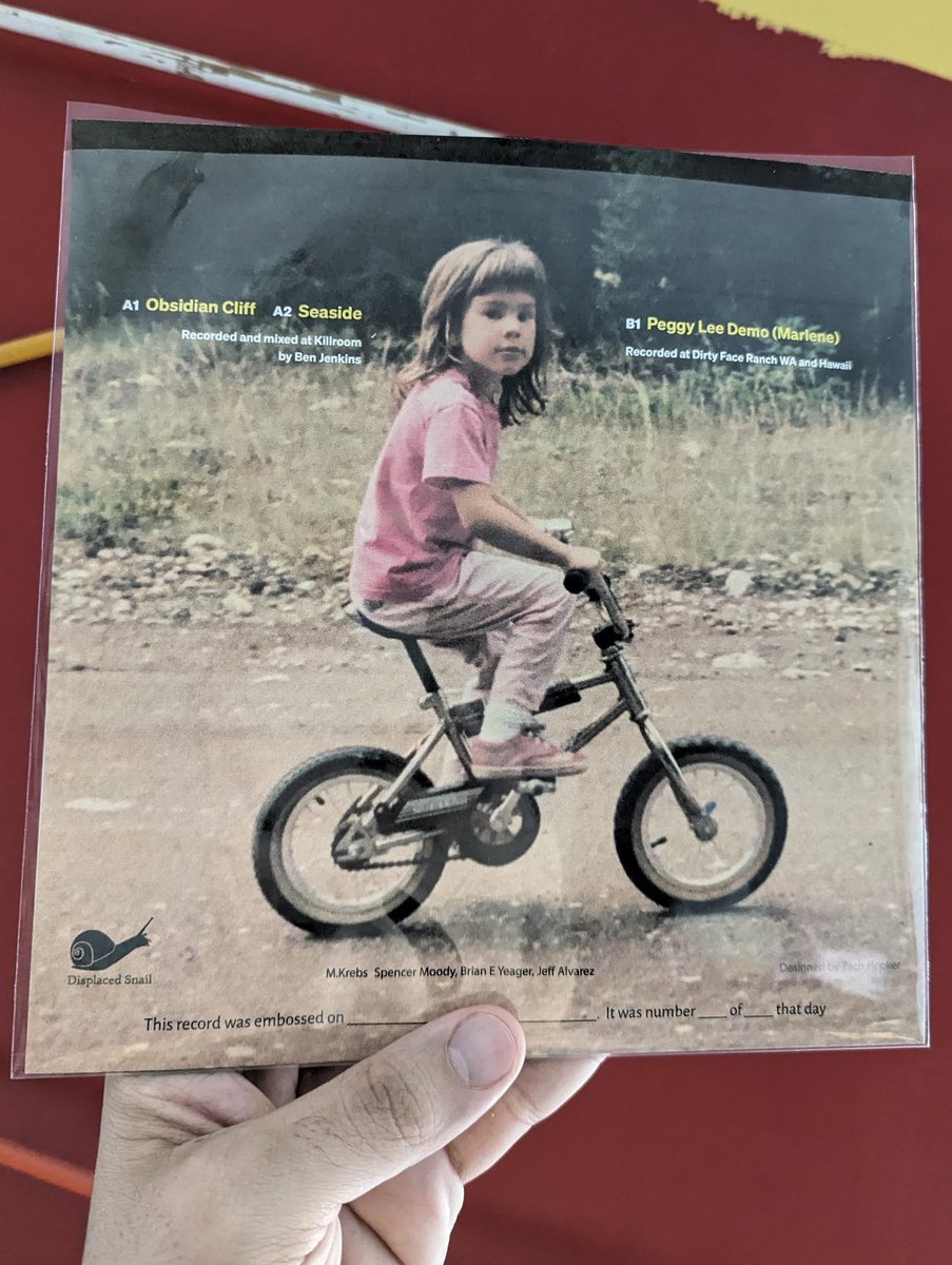 MurderCity's tweet photo. Spencer’s project,  M.Krebs are back, with a demo and b-sides from their debut album, Peggy Lee. On this clear 10” 45rpm disc, you can hear two new songs, “Obsidian Cliff” and “Seaside,”. 
Available at  https://t.co/iA6kWONOqu https://t.co/YNne8wDq33