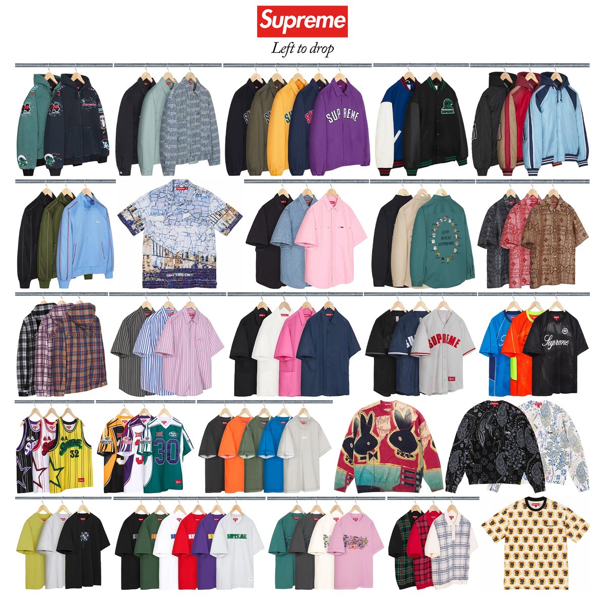 dropsdotgg's tweet photo. Left to drop items from the Supreme Spring/Summer 2024 season ☀️

We're already in the middle of the season and there's plenty of items remaining as well as some unseen collaborations to come.

What items are you still waiting for? 👀 https://t.co/0Po4ER5ECR