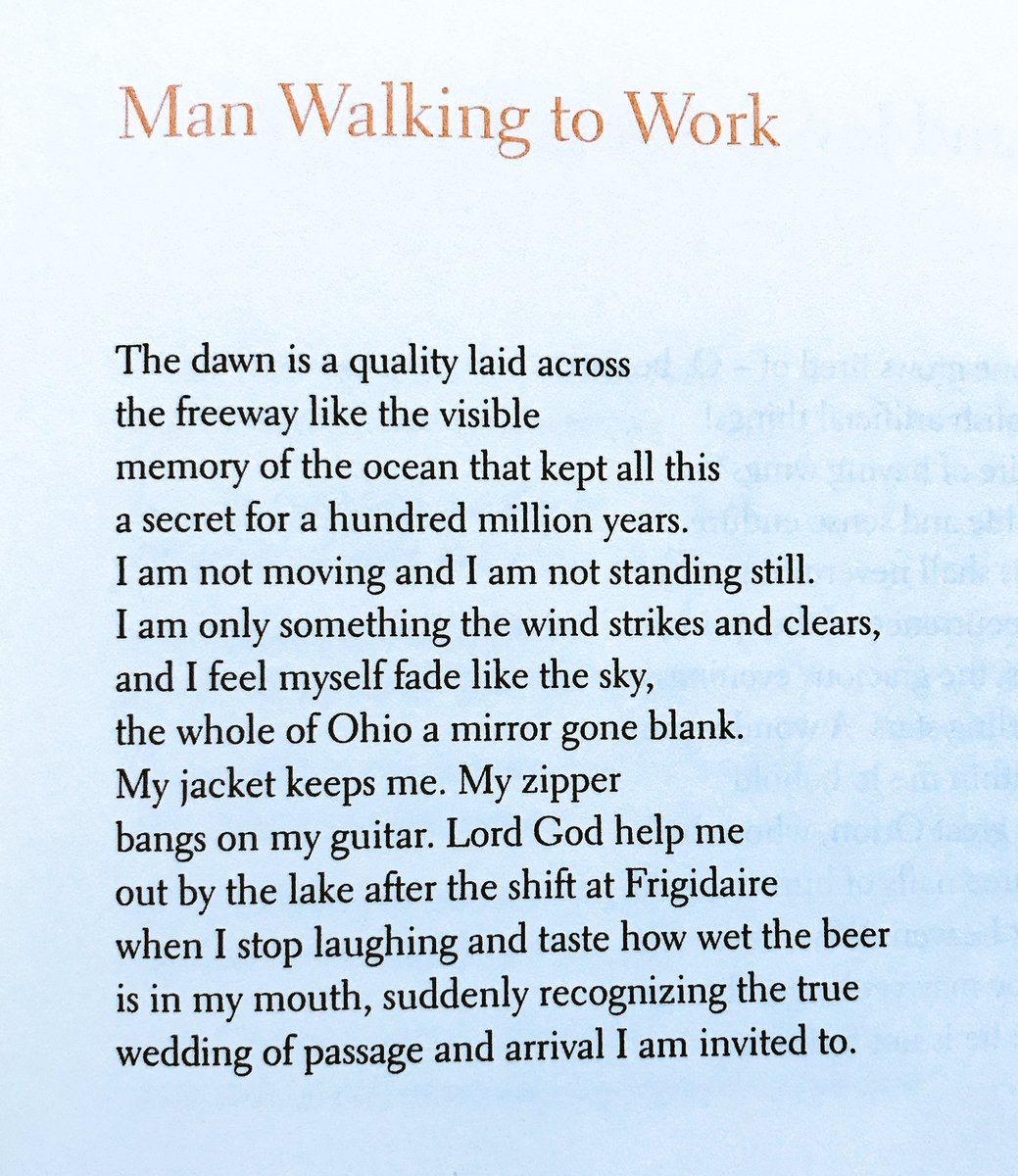 I wonder if Denis Johnson’s ‘Man Walking to Work’ isn’t my all-time favourite poem