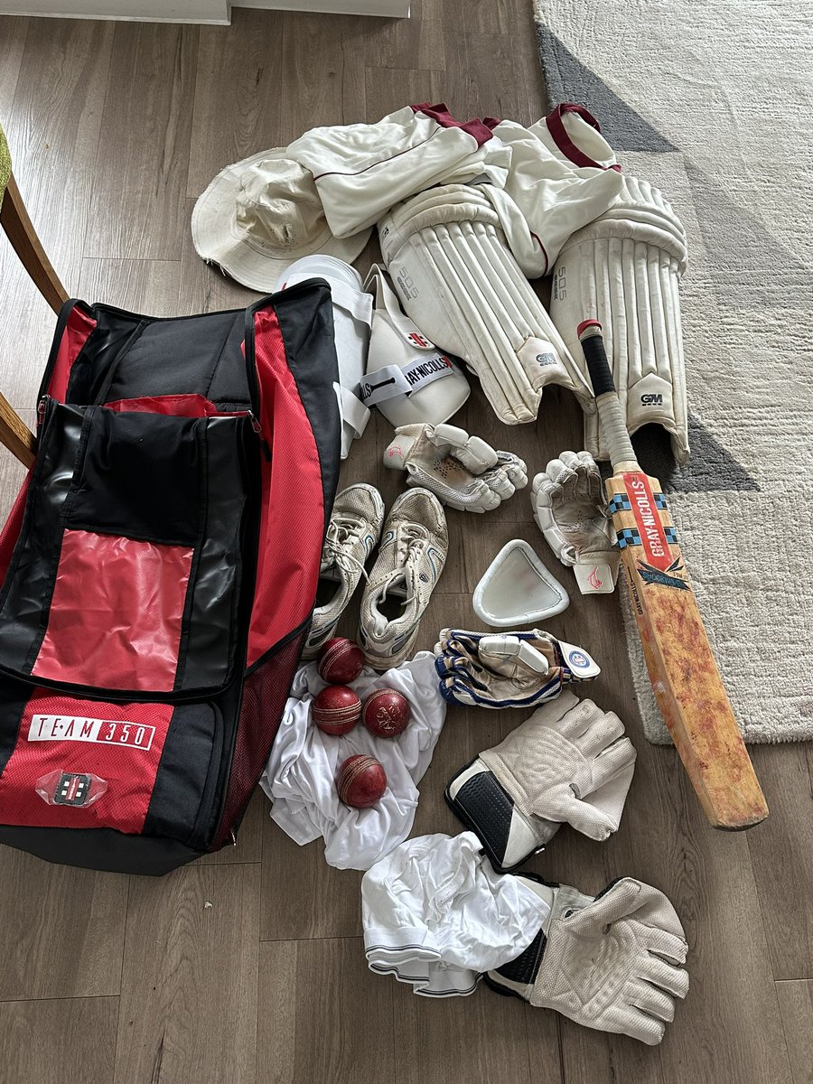 Getting the kit out one more time - it all looks fine. @cricketsocxi kick off on 28.4.24 (without me), but hoping for some good weather & some competitive & enjoyable games. @RukyWicks will be there to lead up to glory.