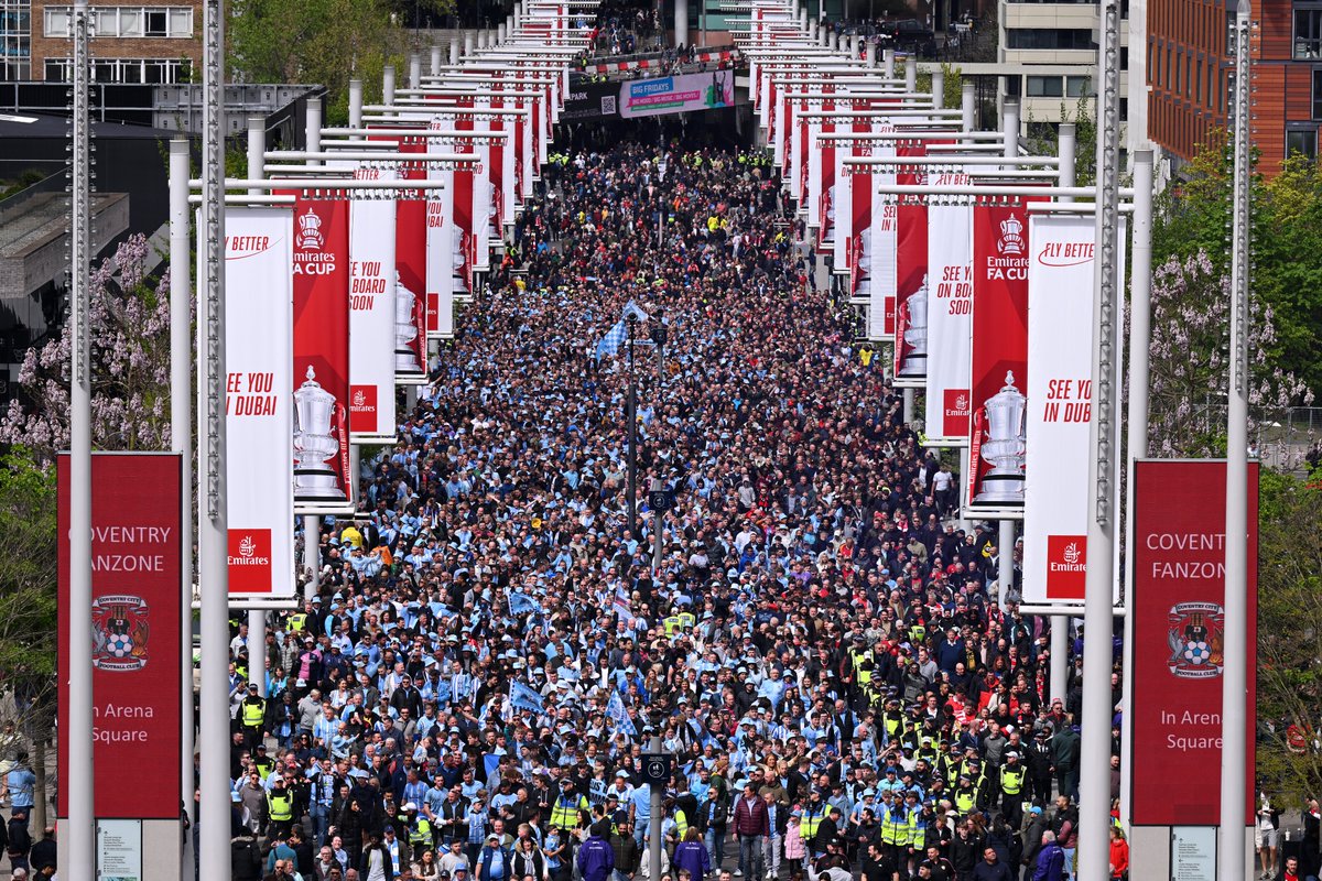 Wembley Way is dominated by Sky Blue 🔵

#EmiratesFACup