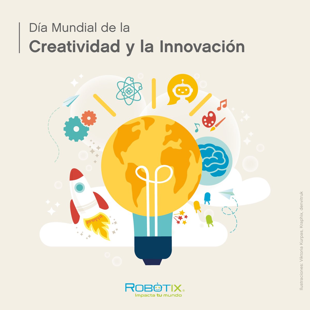 SoyRobotiX's tweet photo. "En el siglo XXI, la creatividad y la innovación, tanto a nivel individual como grupal, se han convertido en la verdadera riqueza de las naciones.” - ONU
Este 21 de abril se conmemora el Día Mundial de la Creatividad y la Innovación. 🚀💡
#InternationalDayOf #DíaMundialDe https://t.co/9MuYiQvrMJ
