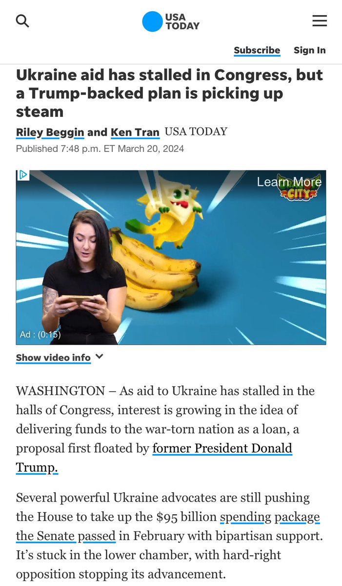 Haha @GuntherEagleman it's at it again. He is very mad about the aid to Ukraine but he won't tell you it was Trump's plan that Congress passed yesterday.