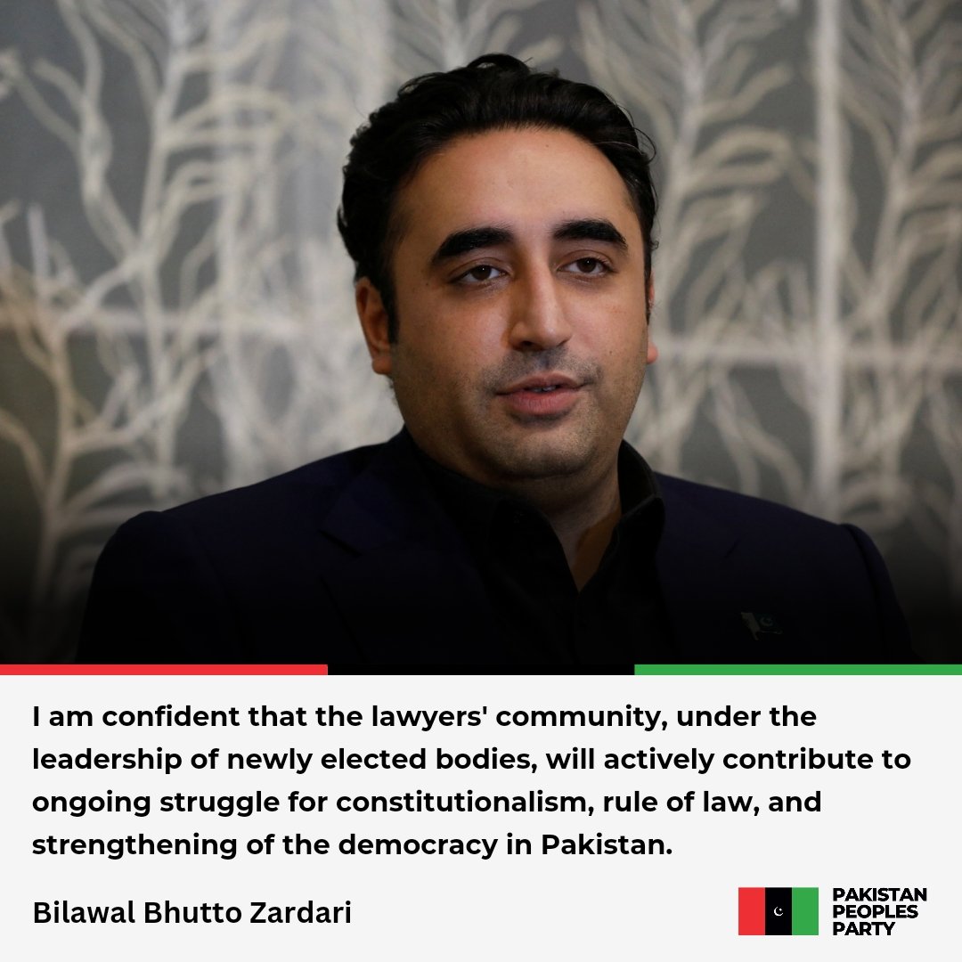 MediaCellPPP's tweet image. Chairman Pakistan People's Party @BBhuttoZardari extends warm congratulations to the recently elected office-bearers of various Bar Associations in Sindh.

Read More: ppp.org.pk/pr/31793/