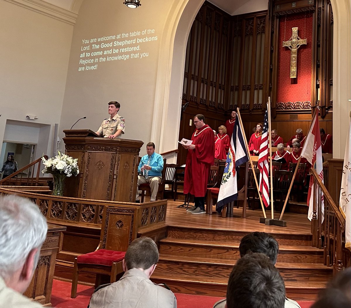 FarrellPatrickJ's tweet photo. It was #ScoutSunday at First Presbyterian Church, where we honored our latest Eagle Scout from Troop 12. I’m incredibly proud of the dedication and growth I’ve seen in these young men. Congratulations to all! https://t.co/lGn0EesqLr