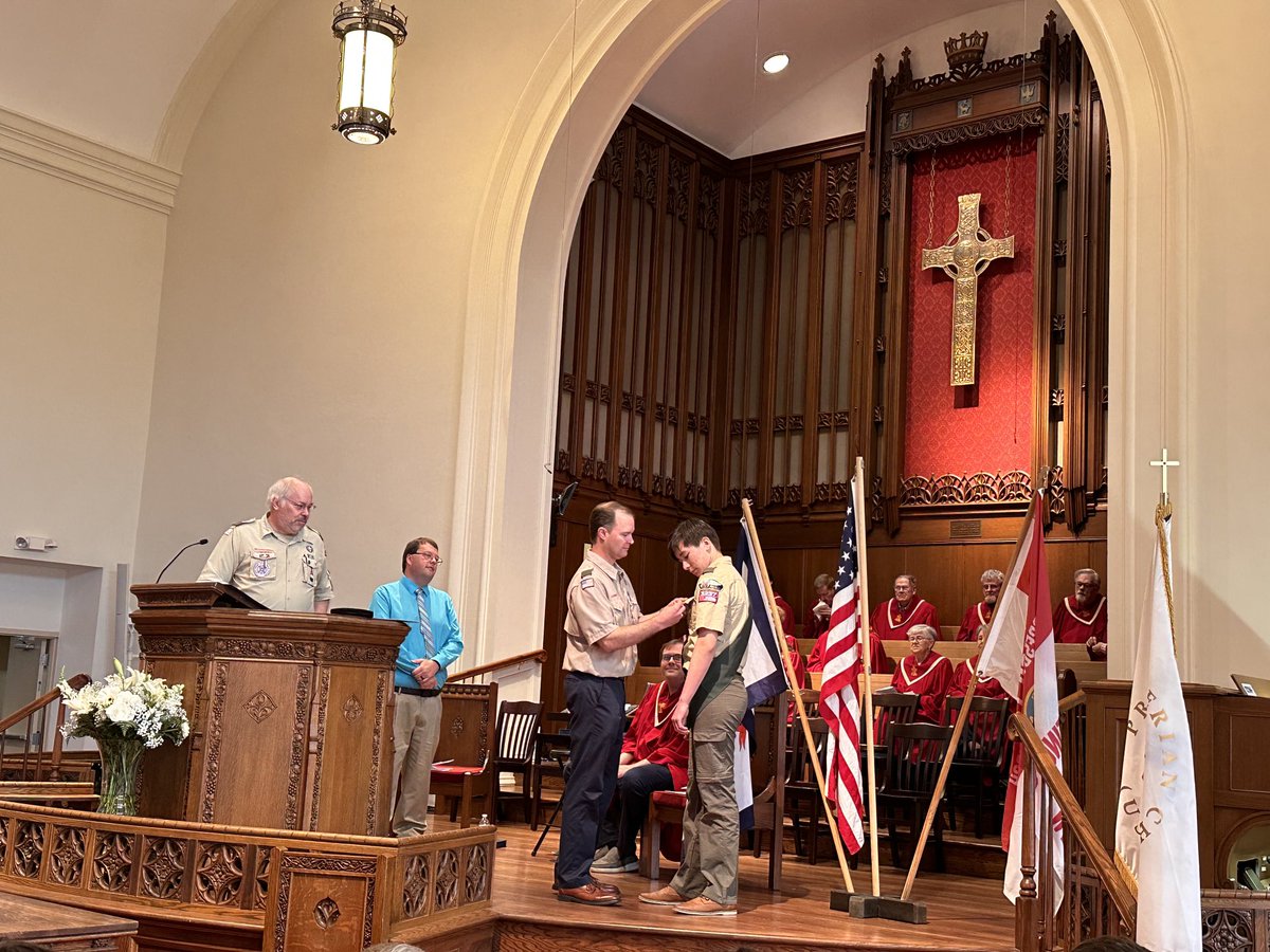 FarrellPatrickJ's tweet photo. It was #ScoutSunday at First Presbyterian Church, where we honored our latest Eagle Scout from Troop 12. I’m incredibly proud of the dedication and growth I’ve seen in these young men. Congratulations to all! https://t.co/lGn0EesqLr