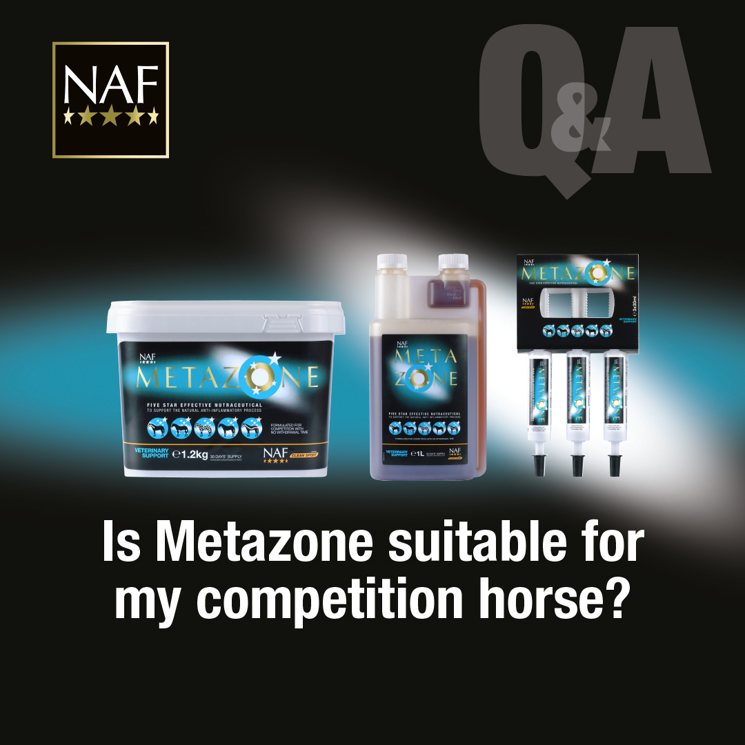 A. Five Star Metazone has been formulated and designed to meet the requirements of the FEI, and competition authorities. Further, as a company, we are BETA NOPS accredited, and have been since the inception of this scheme. Clean Sport is central to what we do.