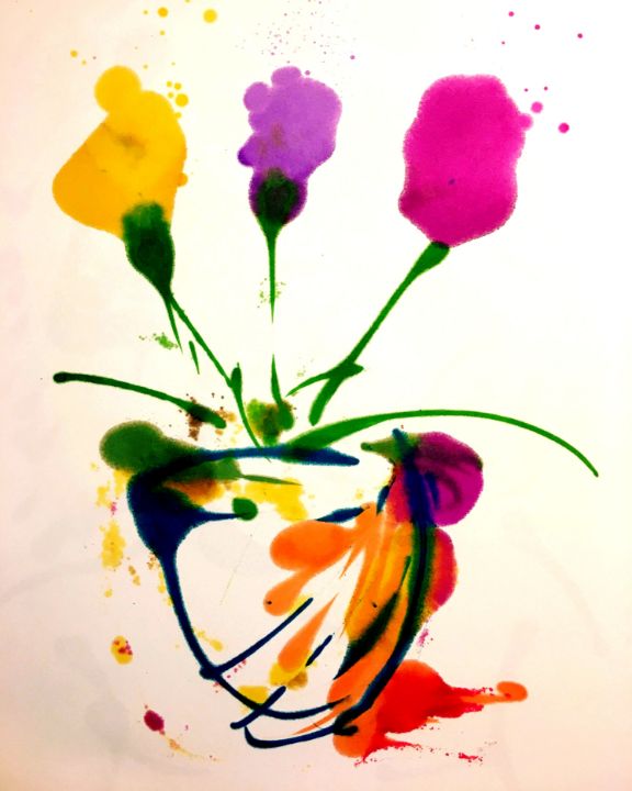 Art of the Day: 'Yellow, Purple, Pink Flowers'. Buy at: ArtPal.com/nvnez?i=230996…