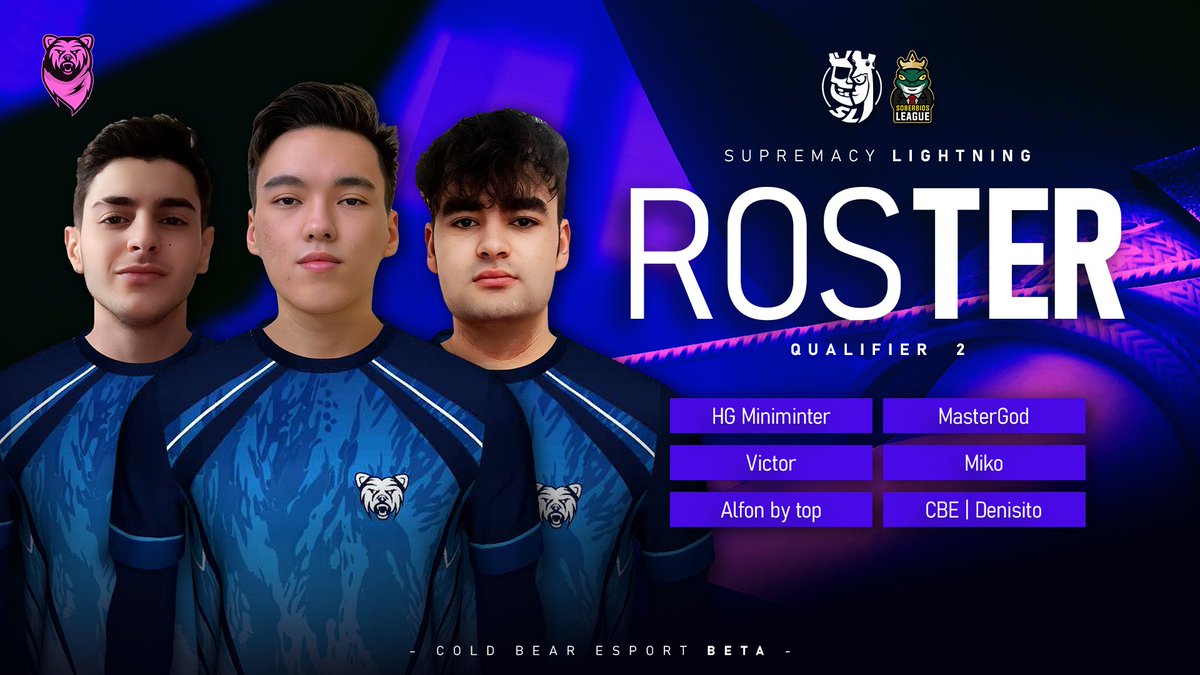 🩷 Roster @CR_Supremacy X @SoberbiosL_2024 Qualifier 2 🧸Players @Mini__CR @BLAZ305 @AVictor_CR @Miko_17CR @AlfonByTop @denisitolsgod The bears is ready for second and last qualifier 🧸🩷