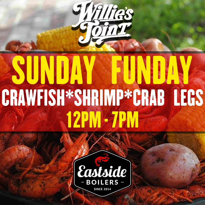 It's go time...  SUNDAY FUNDAY!

Crawfish and more from Eastside Boilers.

Burgers, beer, drinks, wings and everything you need to make Sunday awesome.

See you in a bit.

#oldestbarinbuda