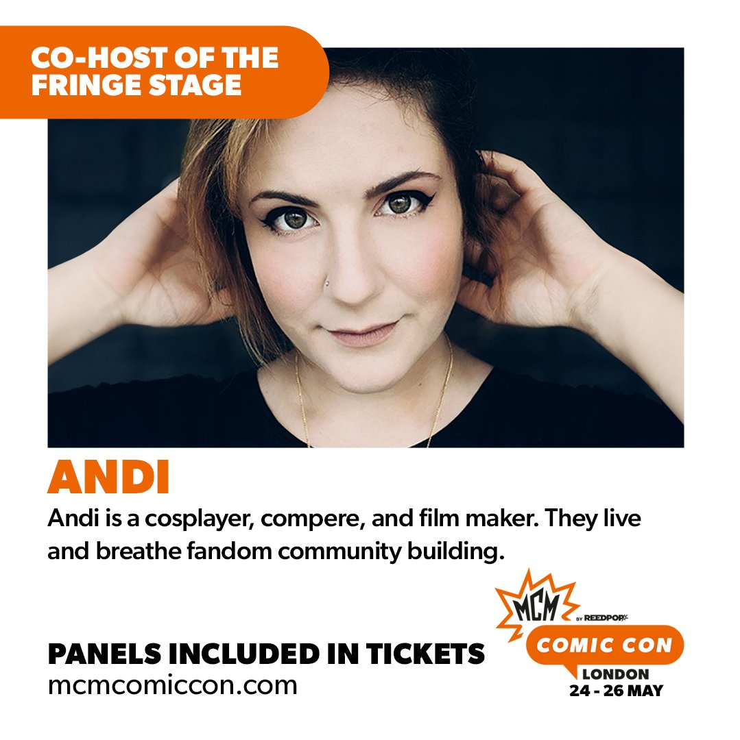 Andi is a cosplayer, compere, and film maker. They live and breathe fandom community building.