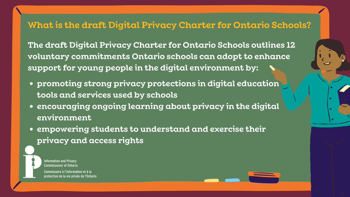 Calling all educators! Elevate your dedication to online privacy with our digital privacy charter. Dive into twelve high-level commitments, embodying best practices and statutory requirements under the MFIPPA. Learn more: ow.ly/6f4W50Ri4nK