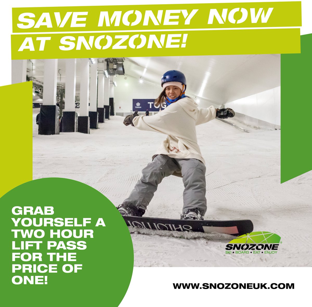 Save money at Snozone this Spring and grab yourself a 2 hour ski or snowboard lift pass for the price of 1! Just visit snozoneuk.com/lift-pass and get back on real snow.....
#SpringSavings #savemoney