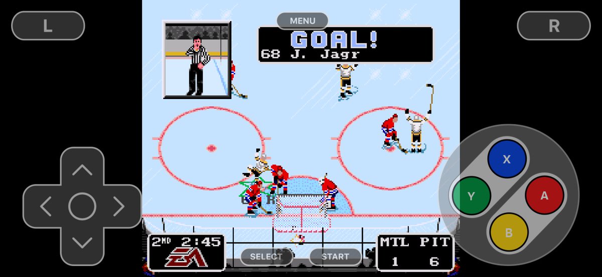 darrellsampson7's tweet photo. @MattYoungCTV @GaryNickelShow Also. 

You can play nes,snes and n64 games on your iPhone. 

I downloaded the Delta app and the nhl94 rom (which you can get from https://t.co/uGcTq5WL6R download section)

Plays great! https://t.co/3zybjH9Le0