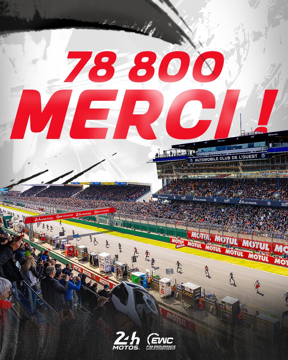 Une 47° édition historique ! Un immense 𝗠𝗘𝗥𝗖𝗜 à vous d'avoir été si nombreux sur le Circuit Bugatti 🥰 Vous étiez 78 800 personnes à assister aux 24 Heures Motos 2024 😳 🏆 C'est un record depuis l'édition de 2011 #24hmotos #FIMEWC