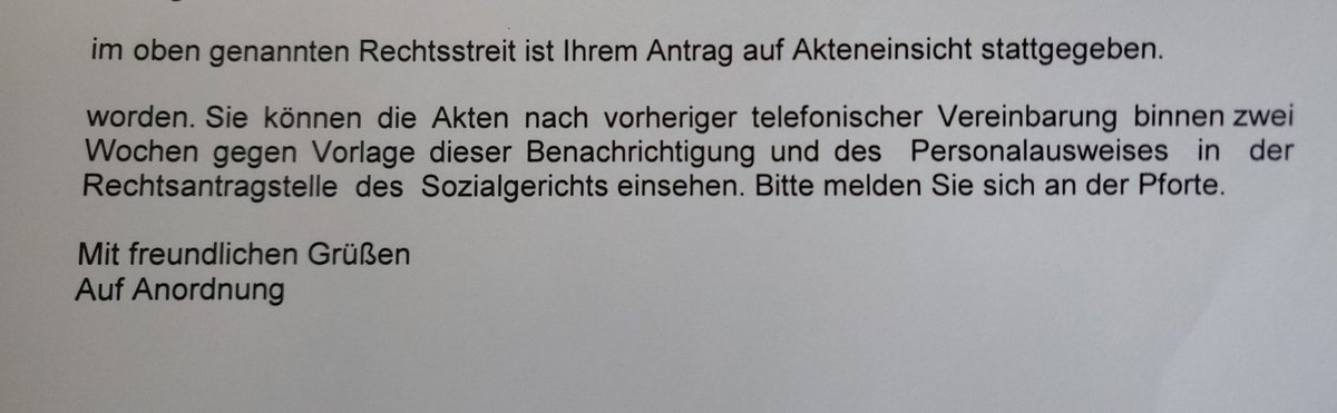 Parunzel_'s tweet photo. Hab Klage auf Erhöhung meines #GradderBehinderung (aktuell 50 G) eingereicht und Akteneinsicht beantragt. Das ist die Antwort.
IST? DAS? DEREN? FUCKING? ERNST?
Ich soll schwerkrank mal eben persönlich IN EINER ANDEREN STADT vorbeischauen??? Wtf?
#Rechtsstaat #Behindertenrecht https://t.co/FyLybUSxj3