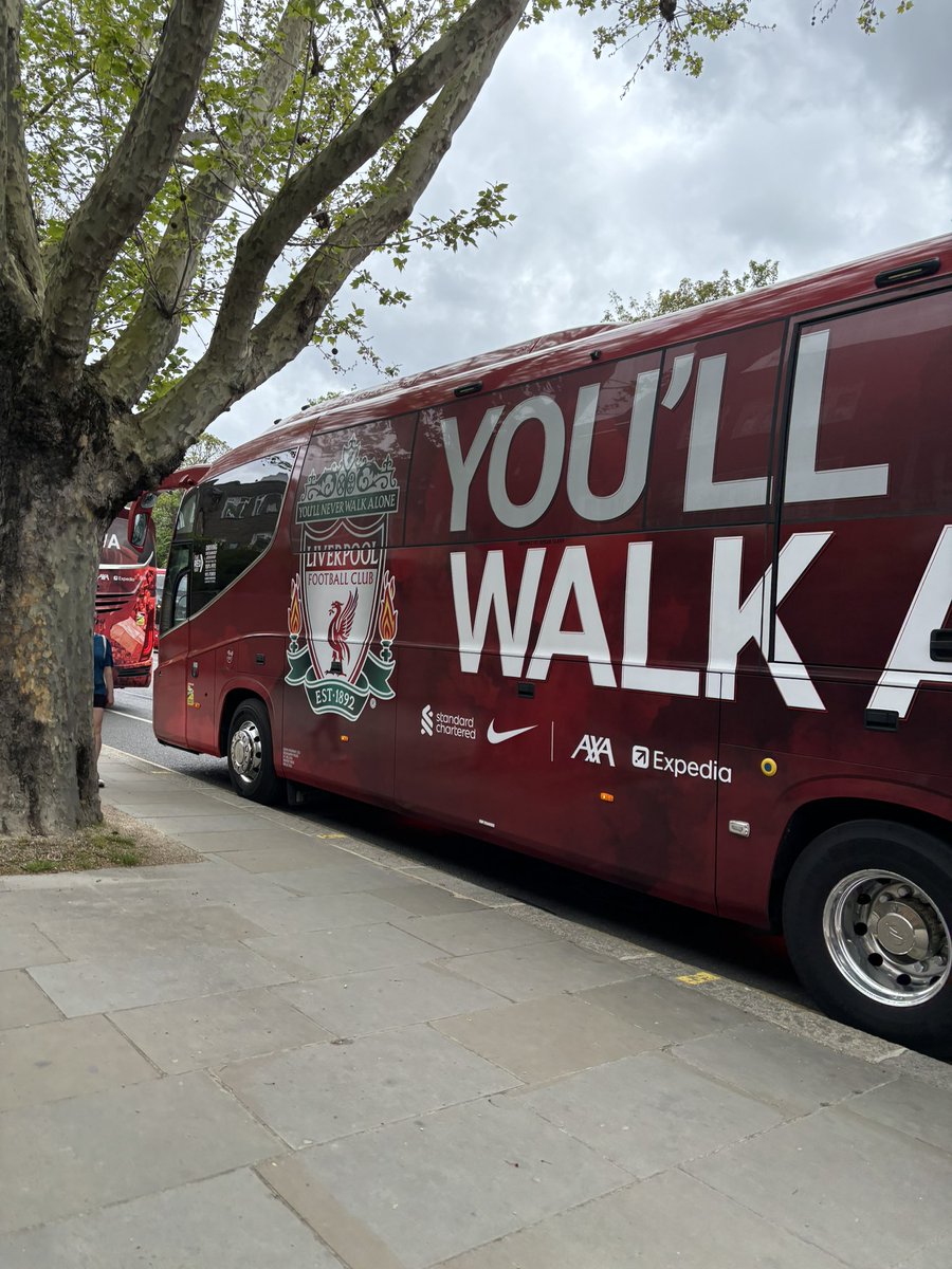 Lpool team parked up down the road from my flat what is going on