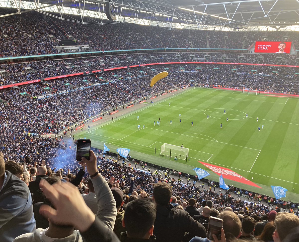 GaryJamesWriter's tweet photo. Great day yesterday but I’m absolutely sick of the lies being promoted that MCFC didn’t sell out their allocation. Empty seats in corporate middle tier at CFC end predominantly but why promote these negative lies about fans who pay a fortune to attend games? https://t.co/QgfCUhrdSP