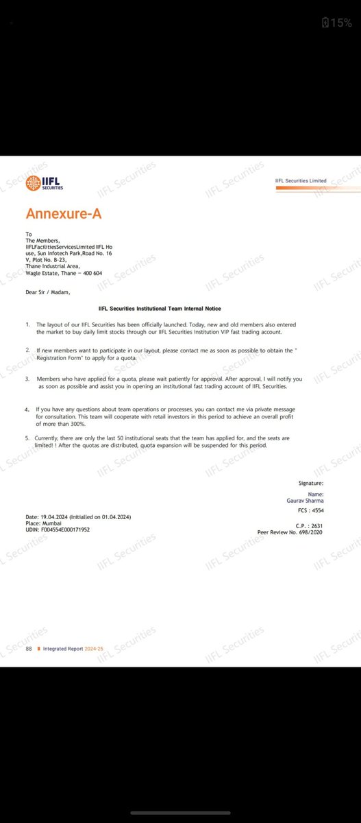 kaamir93's tweet photo. Lol 300%. Some nonsense about vip institutional trading @iiflsecurities. Innocent people falling for this stuff. Looks like operator driven. And I've been added in 555th group. God bless the 554 groups😅 https://t.co/98AQuR1bpm