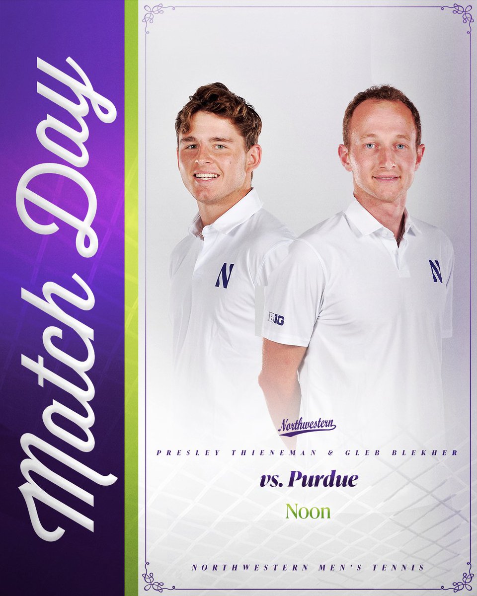 Senior Day Match Day 💜 🆚 Purdue 🕛 Noon 📺 nusports.com/watch 📊 bit.ly/NUMTENSTATS