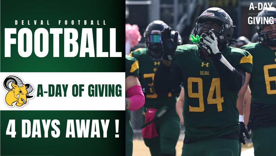 Delaware Valley University is holding our Annual ‘A Day of Giving’ on Thursday, April 25th! Please consider supporting DelVal Football !
#DelValFootball #QuestForSeven