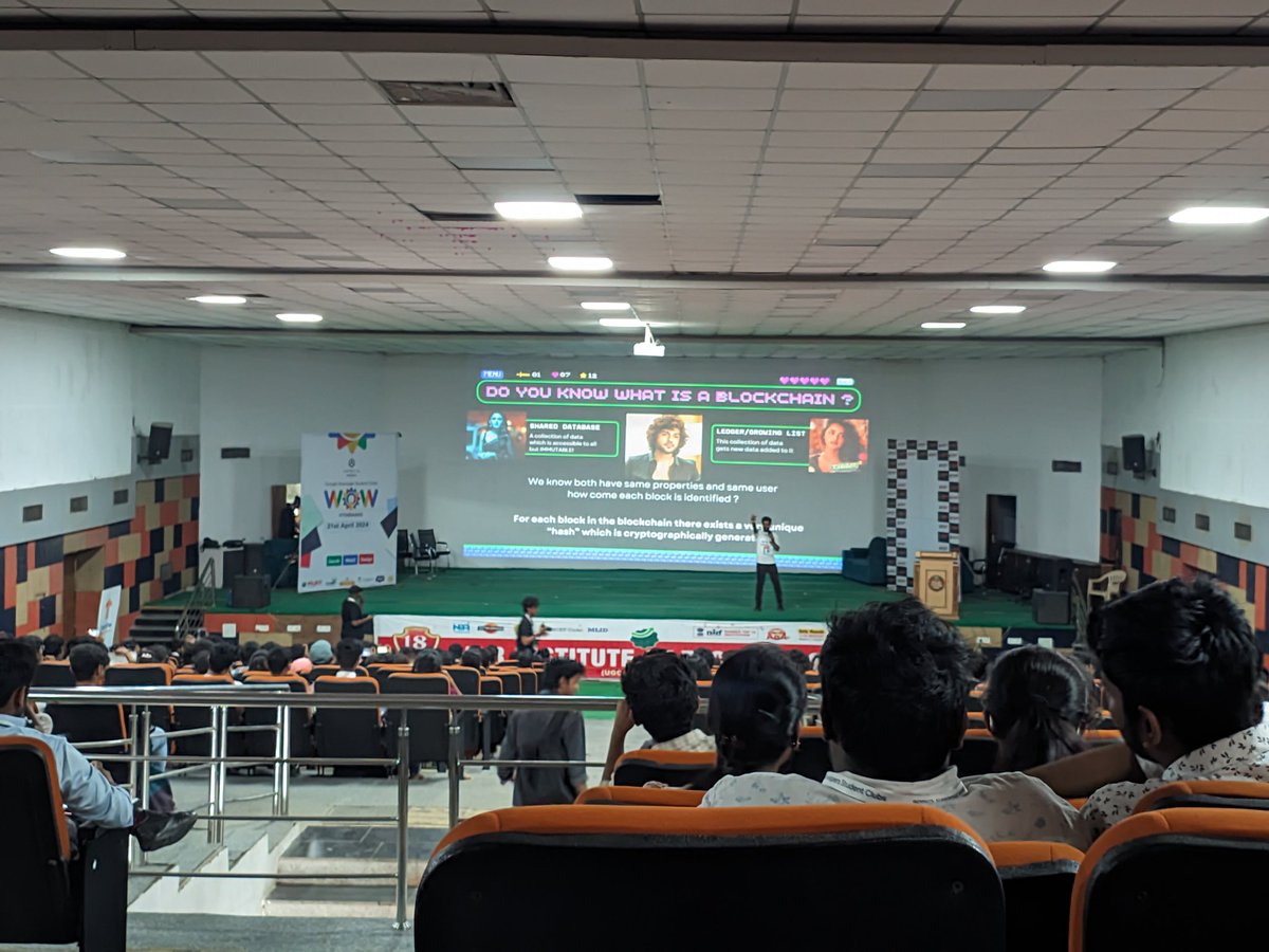 tejakarthik28's tweet image. Feeling good to be a attendee of WOW( Google developer students club).
Learnt few points about block chain, AI, LLM, etc. 
Overall the event was a blast 💥 and congratulations to all the event coordinator for that. 
#wow #googledeveloperstudentclub #GDG #GDGhyderabad