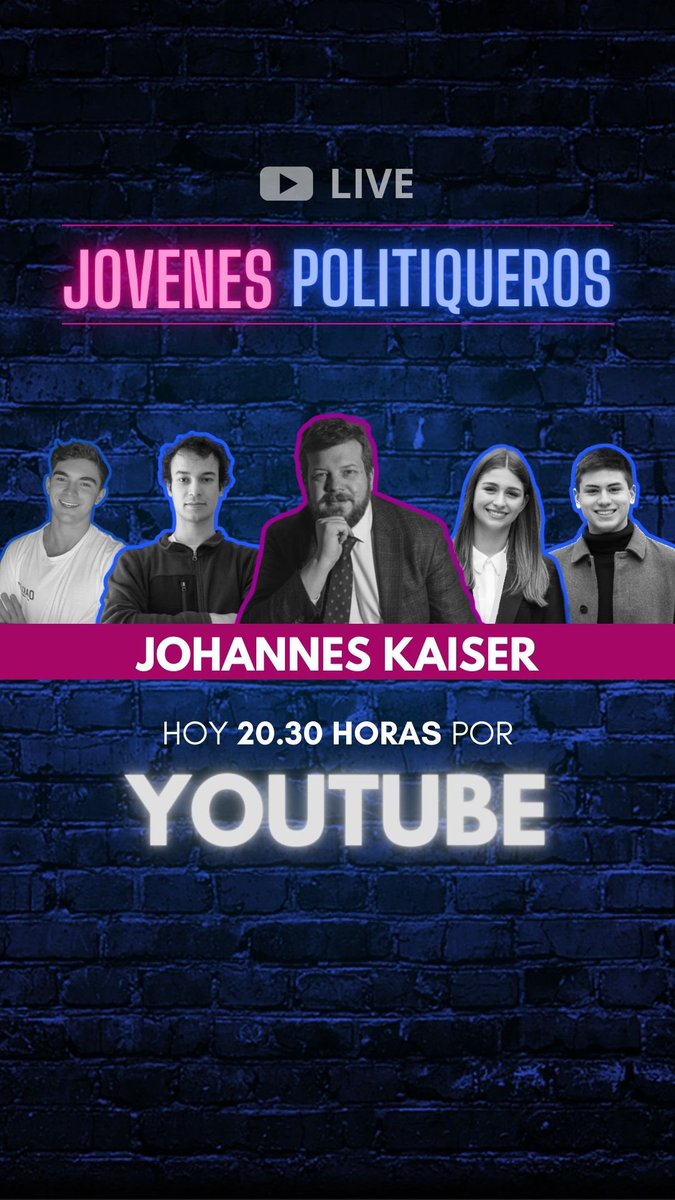frontachile's tweet photo. Hoy a las 20.30 @Jou_Kaiser en Jóvenes Politiqueros. ¡Te esperamos en el canal de YouTube de Fronta! https://t.co/XTSWpJG3lK