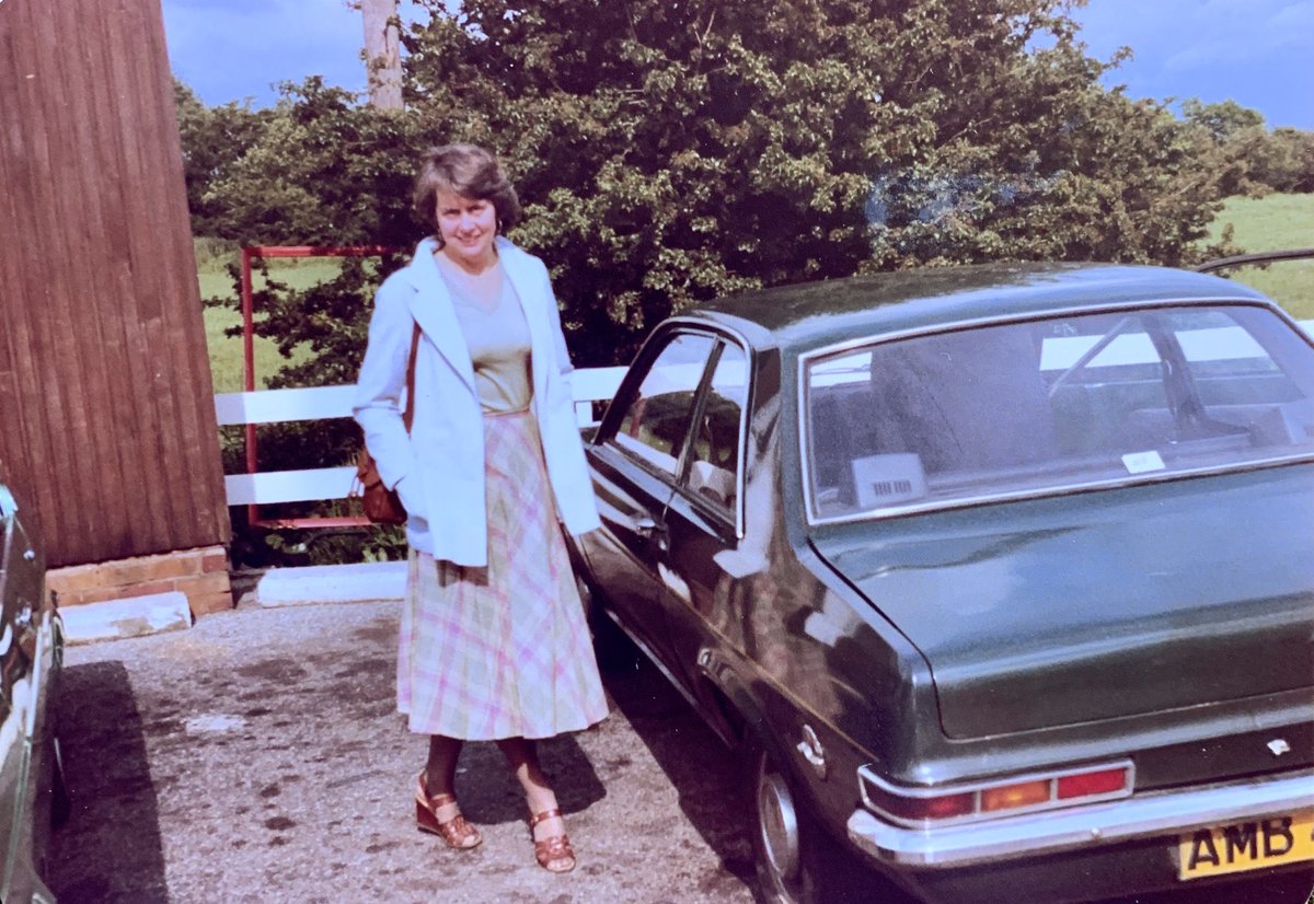 Mum and my first car. Vauxhall Viva.