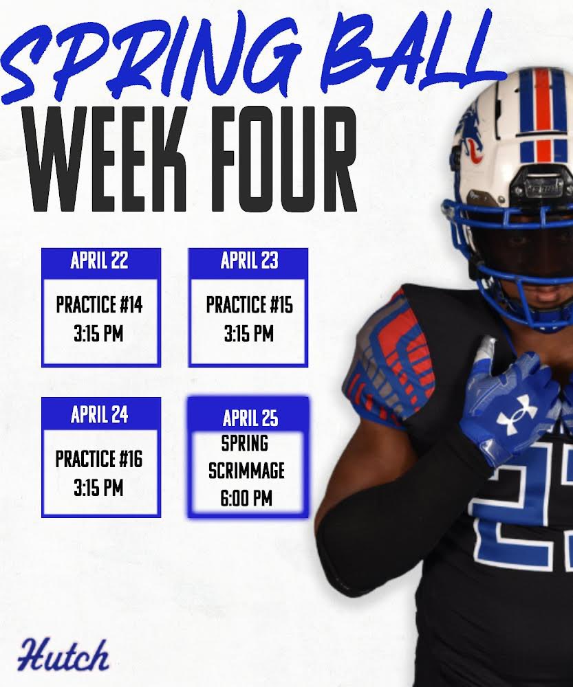 Week 4 on deck. Last opportunity to catch the #HutchFactory in action this spring🐉