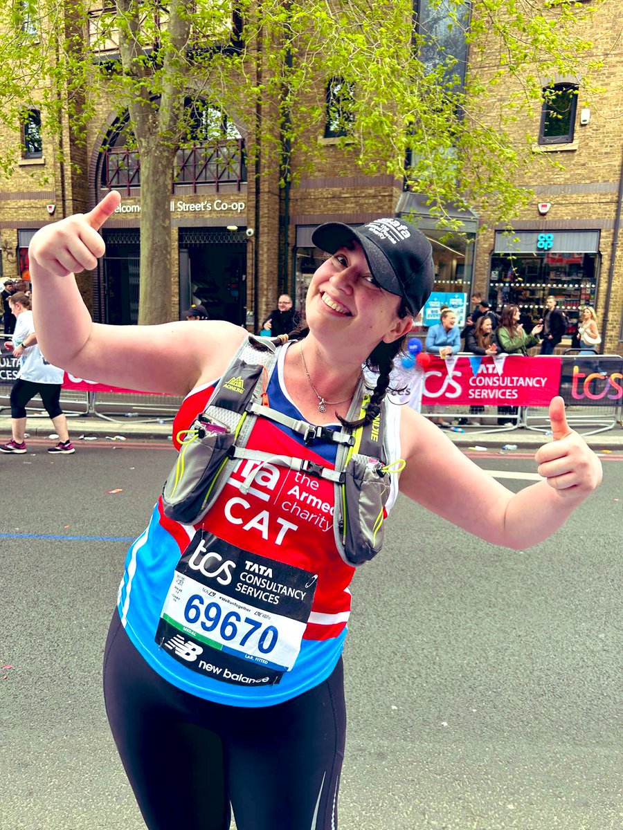 SSAFA's tweet image. Here’s @SSAFA’s very own Catherine Davison pictured looking awesome at our mile 12 cheerpoint a little earlier. Follow that blue line, Cat! #WeRunTogether #TeamSSAFA 

If you’d like to donate to Cat’s #LondonMarathon efforts for the cause, please visit 2024tcslondonmarathon.enthuse.com/pf/cat-davison