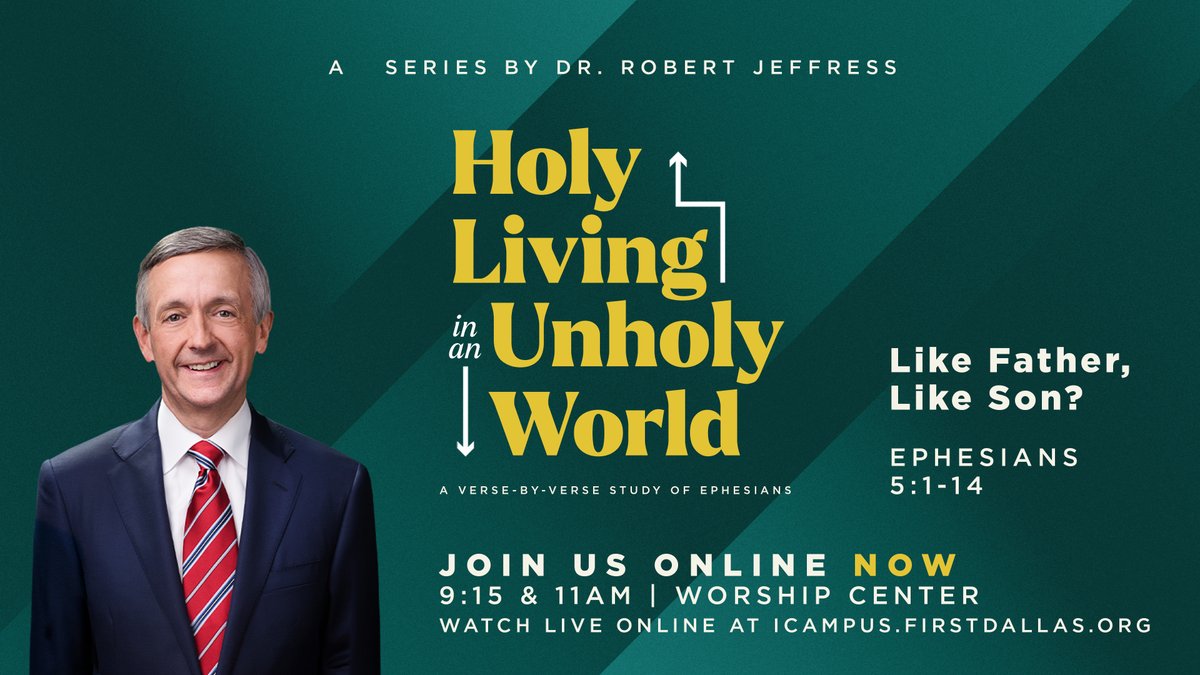 First Dallas is LIVE NOW for worship! Join us online now or again at 11am CT to hear a brand-new message from 'Holy Living in an Unholy World', a verse-by-verse study on Ephesians. WATCH: icampus.firstdallas.org