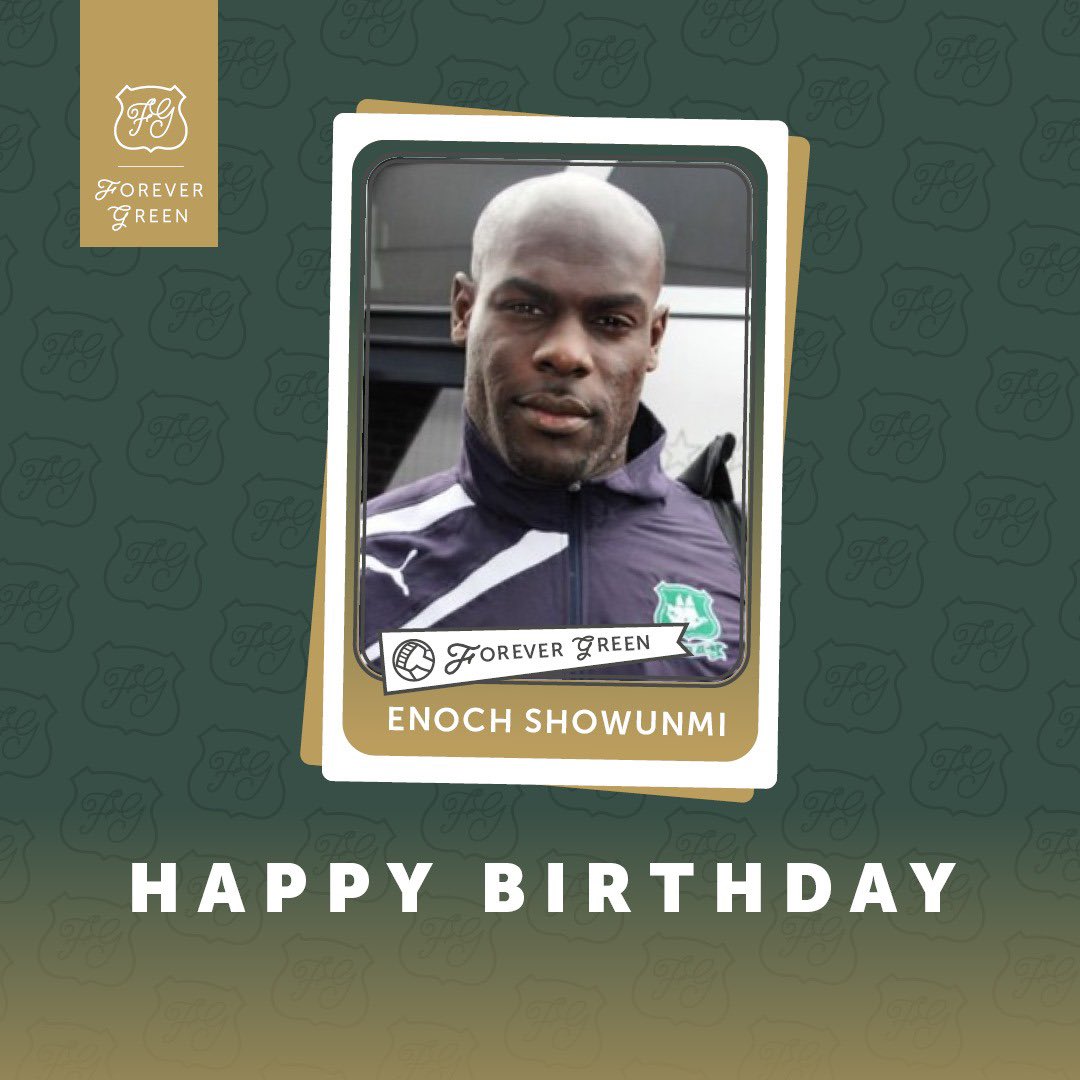 Happy Birthday to former loanee striker Enoch Showunmi who is 41 today. Have a great day Enoch, from all at Forever Green. .@enochshowunmi9