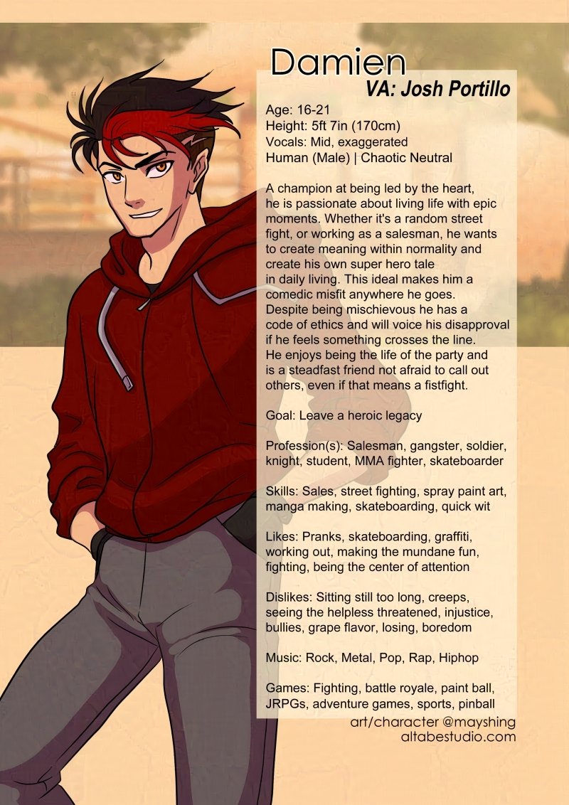 🤘 Role Announcement 🤘 

<a href="/AltabeStudio/">Mayshing is on bluesky 🦋</a> is creating an indie anime called Cante Diary. With the cast of fantastic actors, I'll be heard as Benjamin Princeton &amp; Damien 😎 

Thank you for having me!