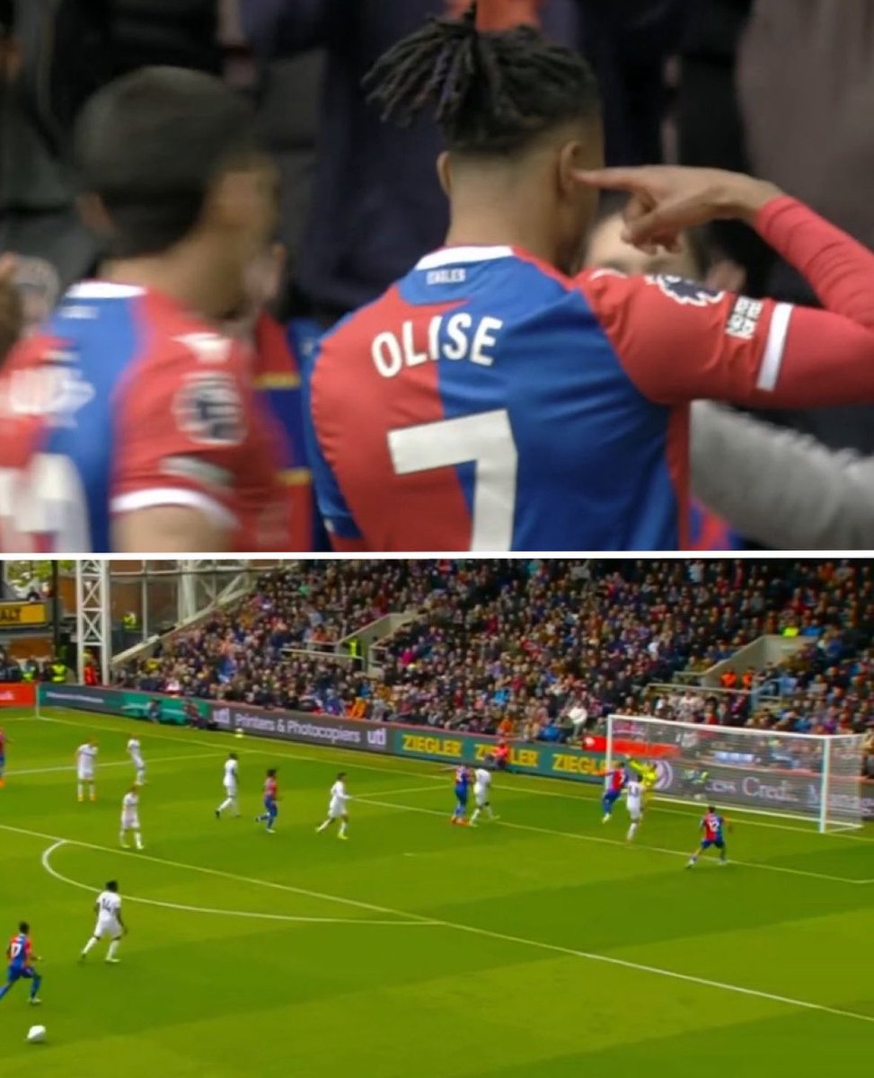 22 YEAR-OLD OLISE WHAT A HEADER HE PUTS PALACE 1-0 UP 🔥😮‍💨 Into double figures for G/A this season: 👕 14 games ⚽️ 7 goals 🅰️ 3 Assists