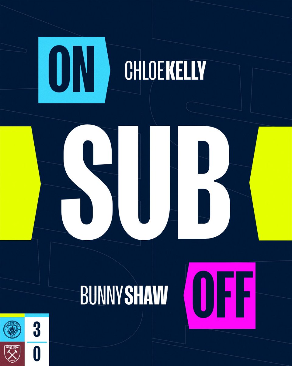 46. CITY SUB | Chloe Kelly joins the action! 🔄 🩵 3-0 ⚒️ #ManCity