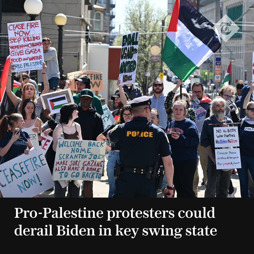 Less than seven months before polling day, there is a serious chance that Biden’s policy on Gaza could lose him the presidency Read the full dispatch here👇 telegraph.co.uk/world-news/202…