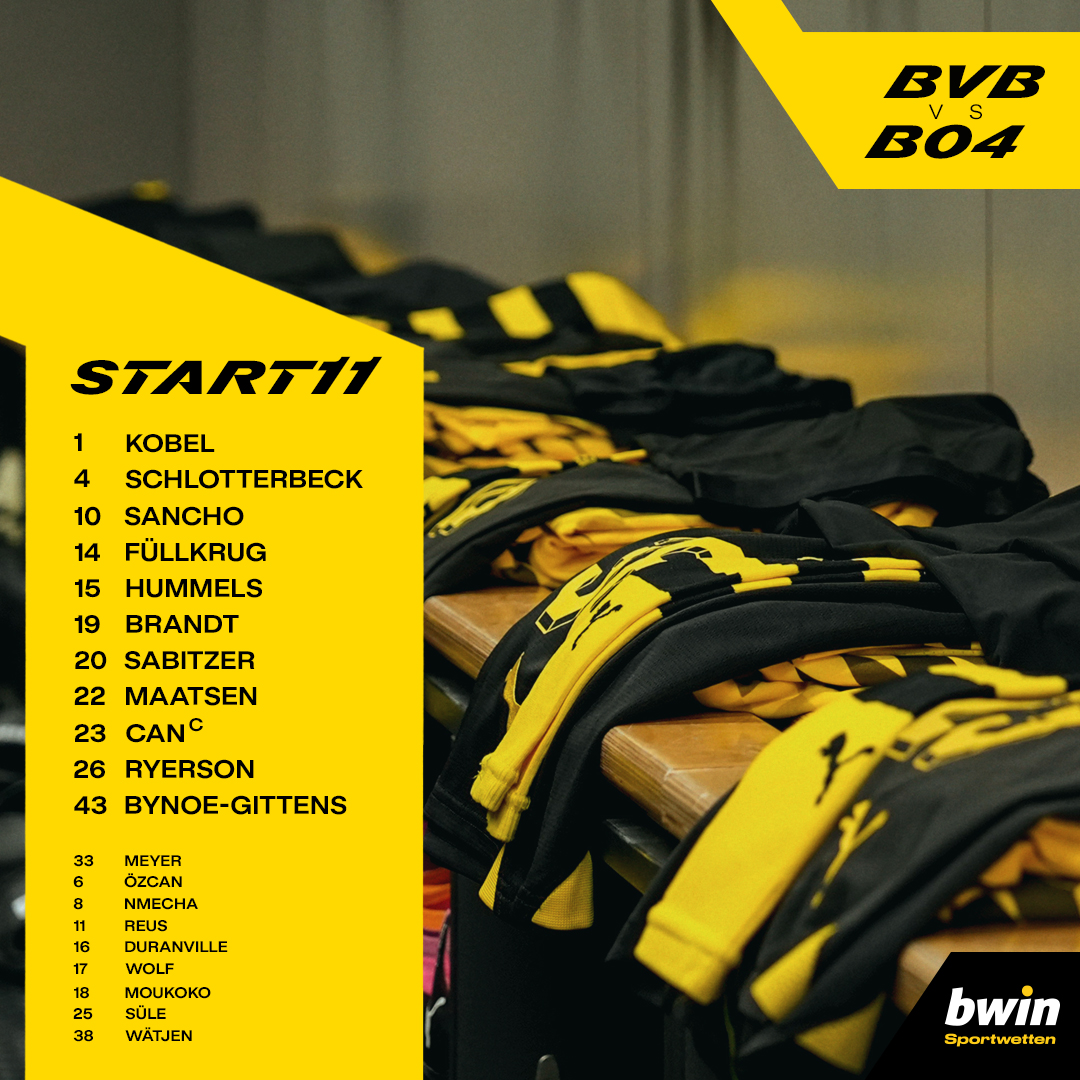 Mit diesen Borussen in das Duell mit Bayer 04! 🏹 #BVBB04