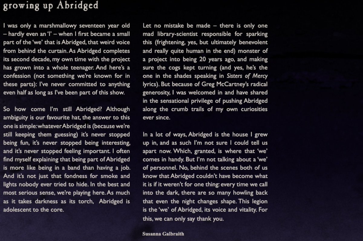 I was only a marshmallowy seventeen year old... A few words on why I've been @Abridged030 for so long (and an excuse to use the word 'marshmallowy'), in celebration of its 20th birthday. It's been a time. 0-100 'From Under the Floorboards' is out now > abridged.zone