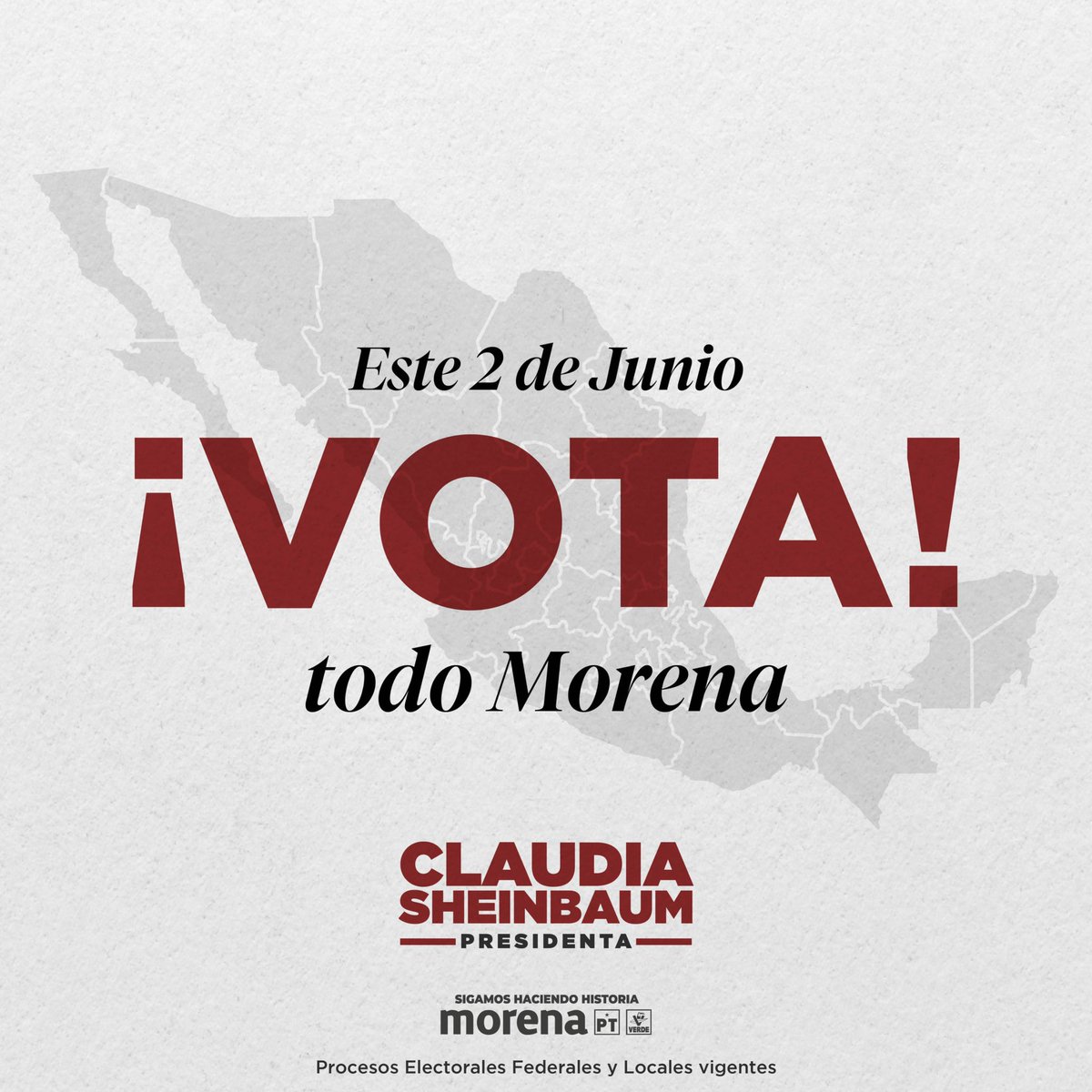 No se cansen de recordarle a todo México. 

#Vota2deJunio 
#ClaudiaPresidenta2024
