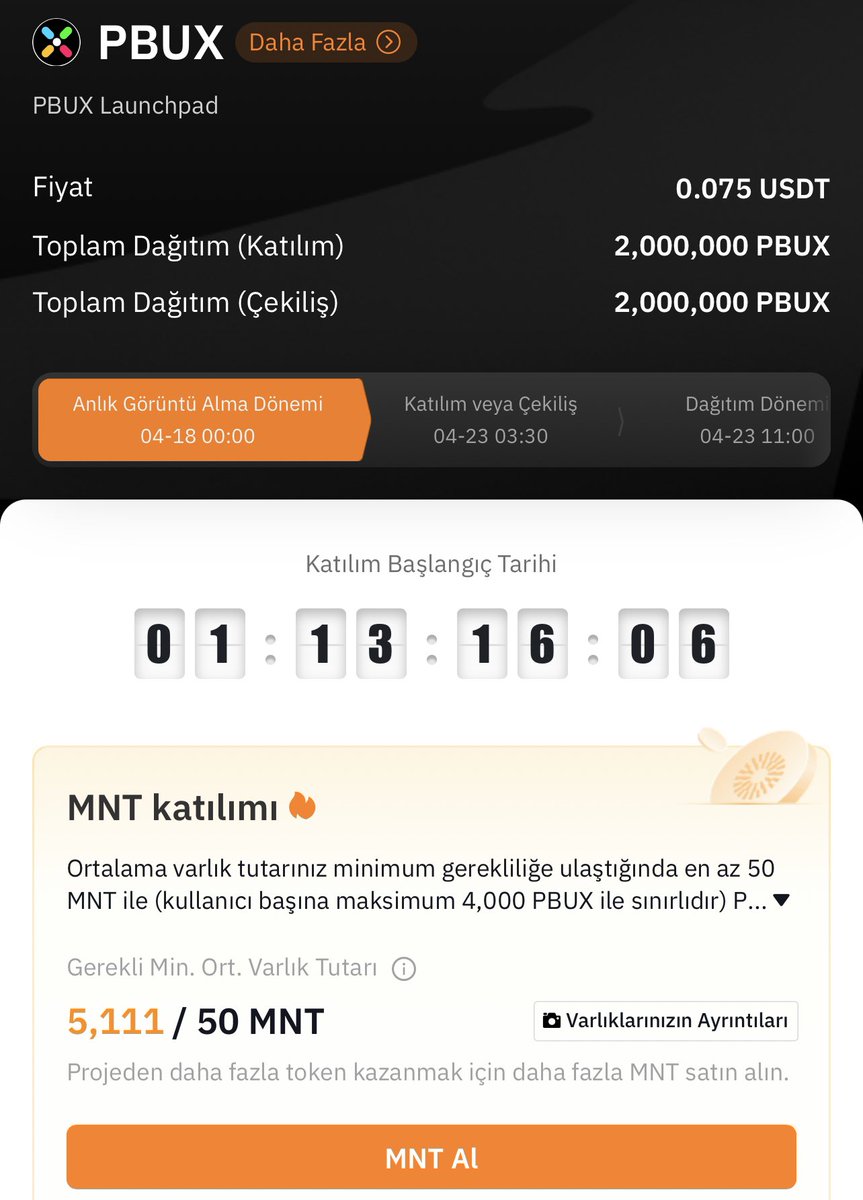 Piyasa düşüşünde $1.10 civarından $MNT alıp @playbuxco için tutmaya başladım. Hem MNT biraz toparladı hem de $PBUX token alacağım. Proje şimdiden 569 bin kullanıcıyı geçti. Binance Labs doğrudan yatırım yaptı ve ön satışı 30 saniyede tükenmişti. Aşağıda paylaştığım dönem USDT