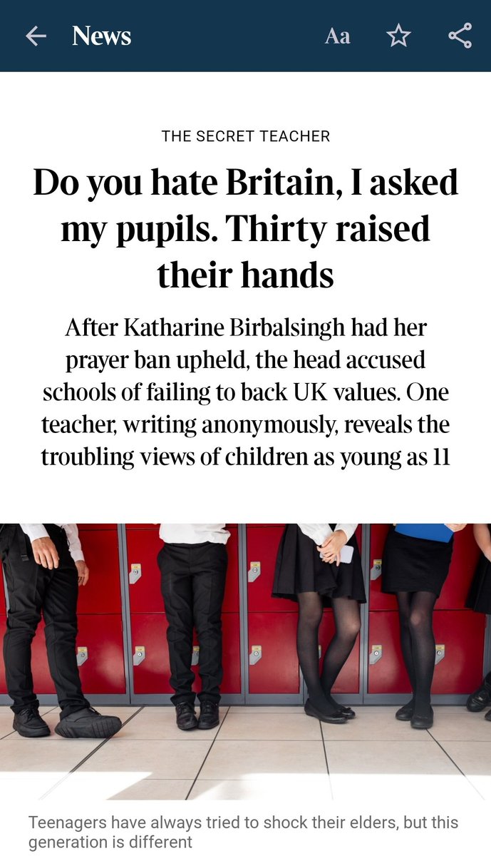 'Most are Muslim and a few have lived in Islamic countries' said an anonymous teacher