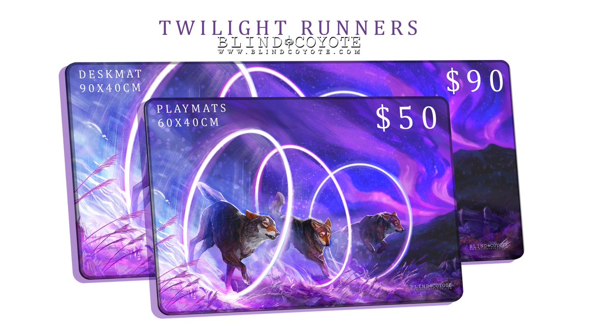 Playmat and deskmat preorders now available on the shop! blindcoyote.com/shop/twilight-…