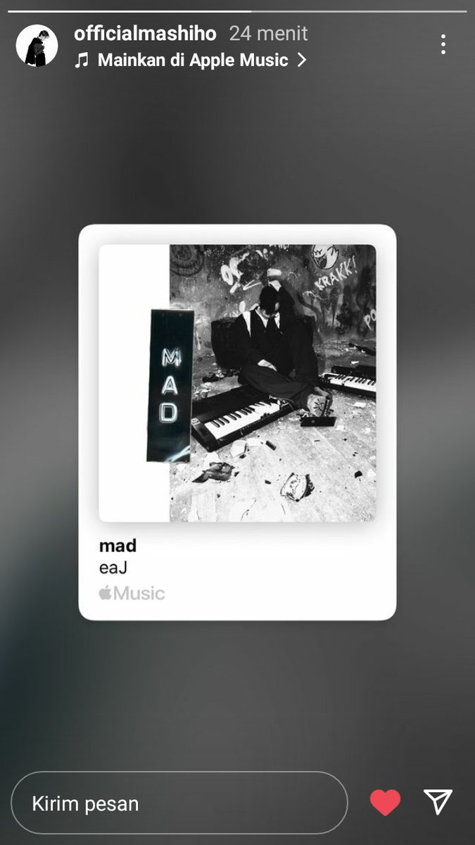 [IG STORY 🍀📝 — 210424 🎵]

Song recommendation by Mashiho:

🎧 eaJ - mad

#MASHIHO #마시호 #マシホ