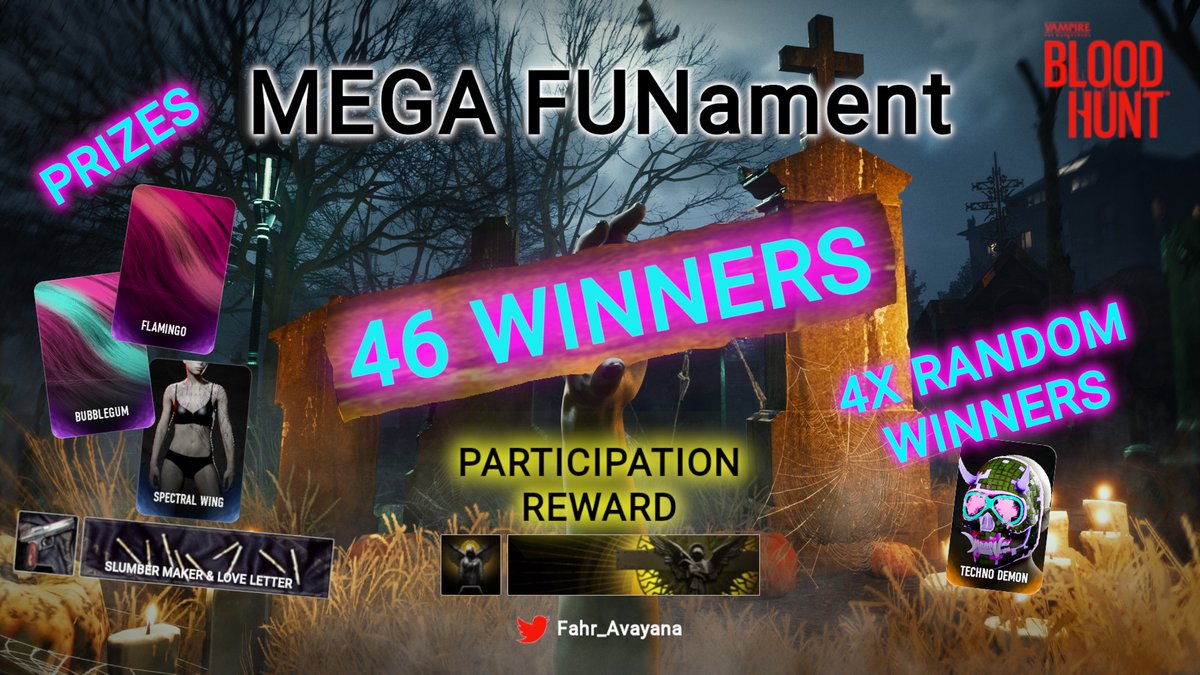 Save the date and sign up!👀
We got plenty of prizes for you!
April 27th - 2nd Bloodhunt anniversary!🩸🧛
✏️Sign up here: rb.gy/bwqa3z

#Bloodhunt #Birthday #FUNament #Vampire #Khalior #PC #PS #Steam #Fun #gaming #Freetoplay #Sharkmob #coffee #community #prizes #Event