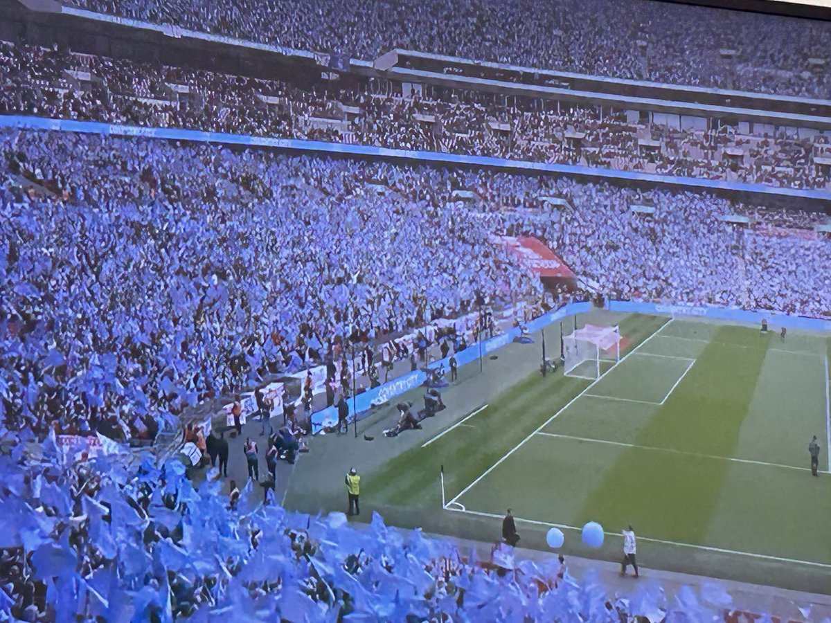 Come on Cov….Coventry City v Man U in the cup any minute - what a fabulous display of Coventry flags at Wembley…