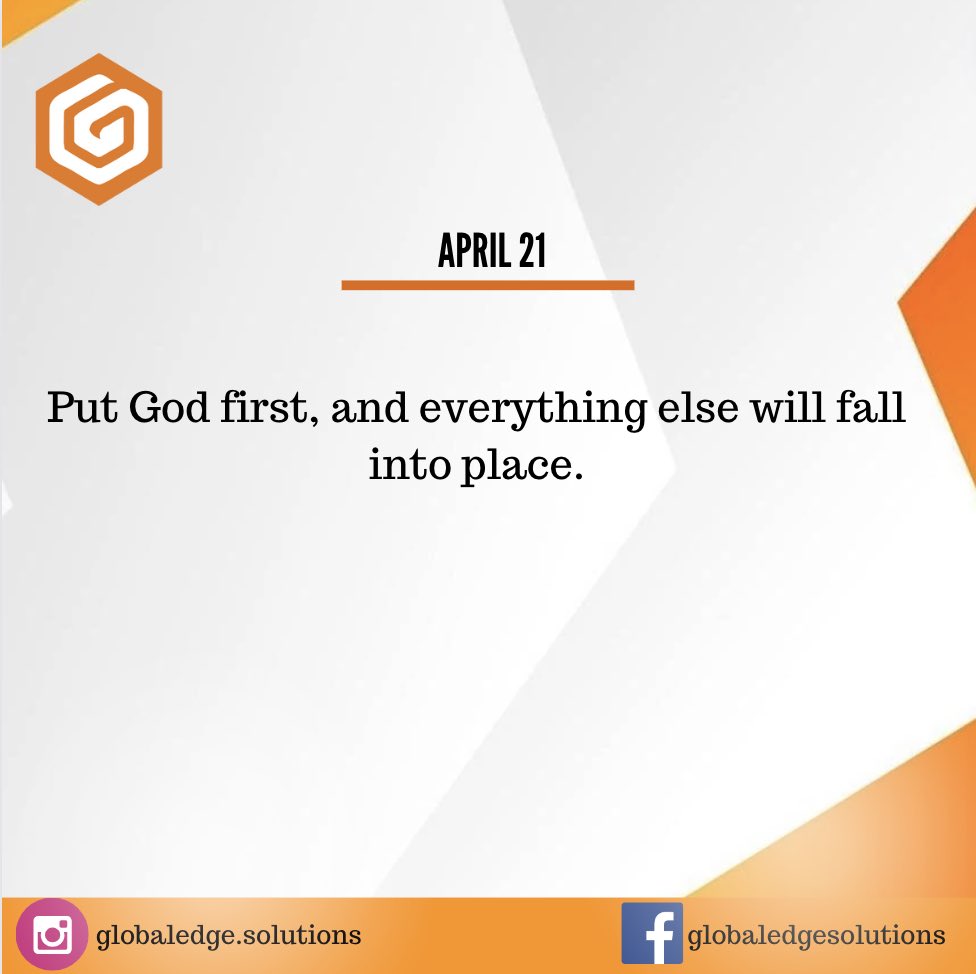 Putting God first in every step of your journey. With faith as your guide, watch miracles unfold. 🙏 

#globaledgesolutionsresources 
#PutGodFirst  
#FaithJourney  
#MiraclesHappen  
#DivineGuidance