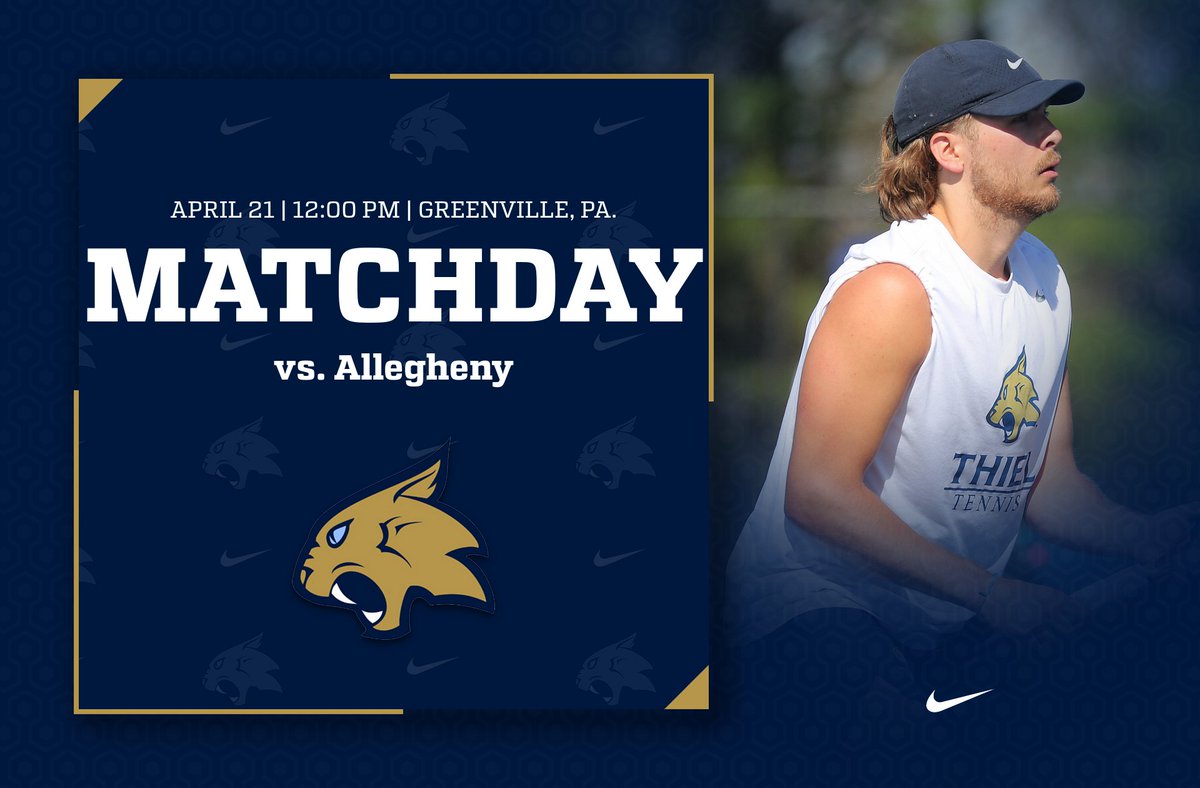 🎾MATCHDAY: Men's tennis close out their season against the Gators! #TomcatPride 🆚Allegheny Gators 📍Tomcat Tennis Courts ⏰1⃣2⃣:0⃣0⃣PM